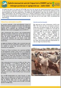 Lire la suite à propos de l’article Bulletin mensuel du mois de Juillet sur le suivi de l’impact de la pandémie de la COVID 19